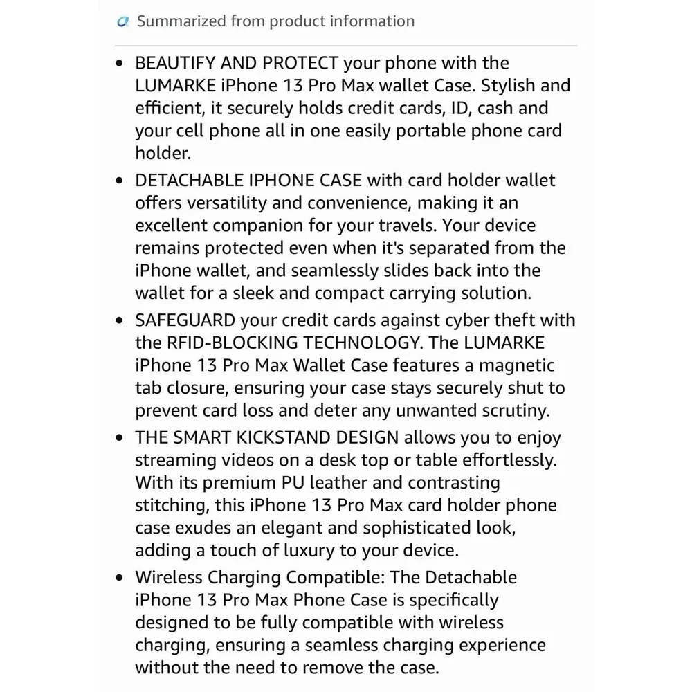 Lumarke Designed for iPhone 13 Pro Max Wallet Case